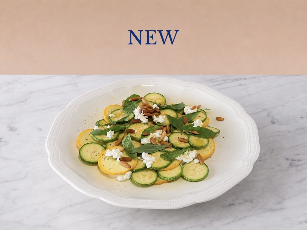 Zucchini with greek yougurt and feta.