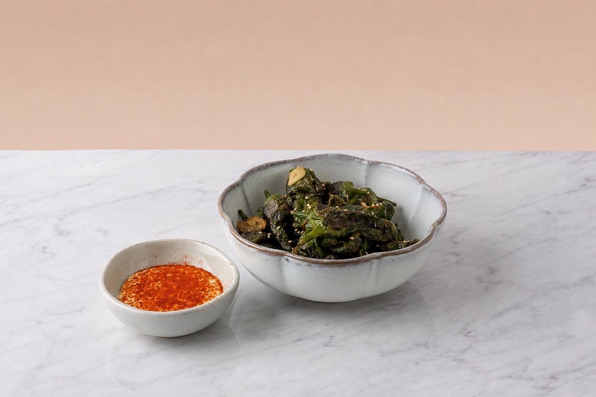 Padron pappers with yuzu aioli and sesame