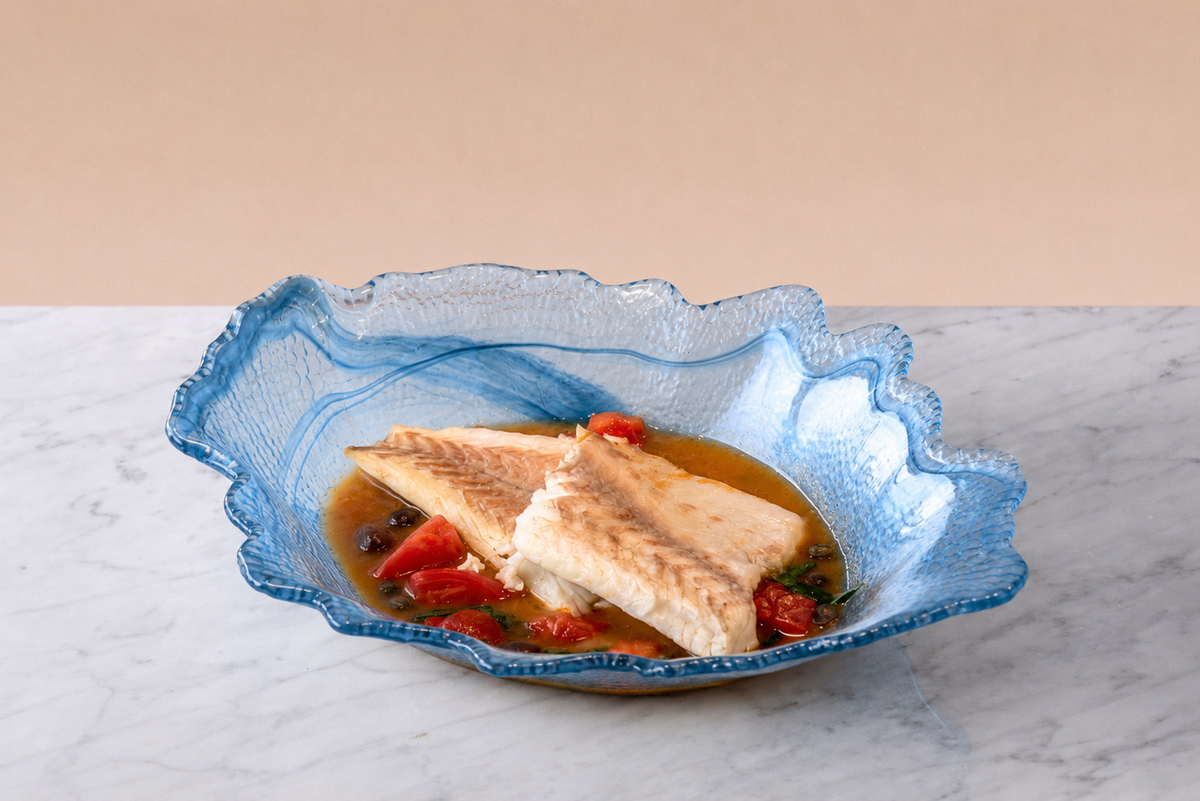 Sea Bass with aqua pazza sauce