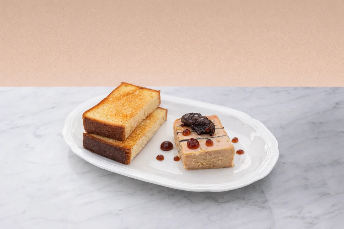 Foie gras terrine with truffle and prunes