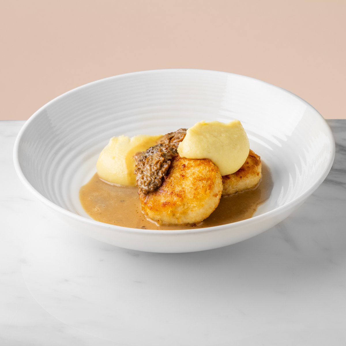 Chicken patty with mushroom sauce