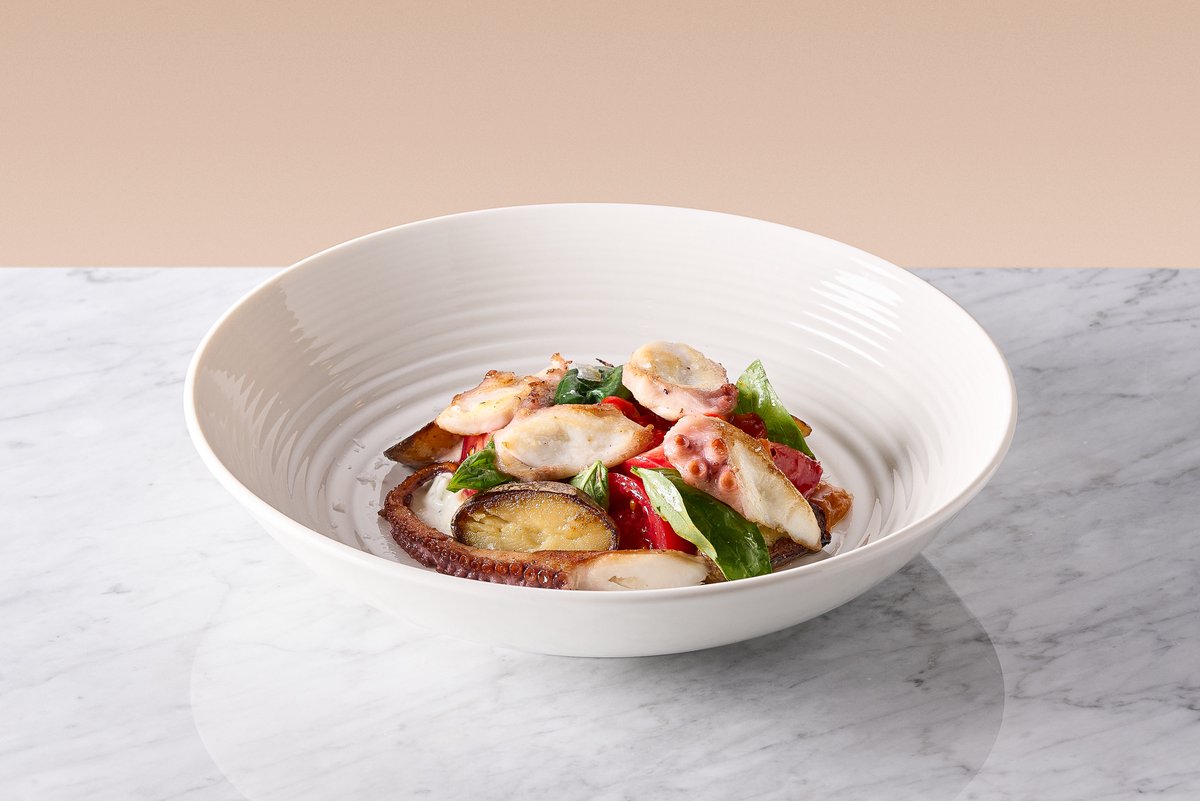 Octopus salad with harissa sauce
