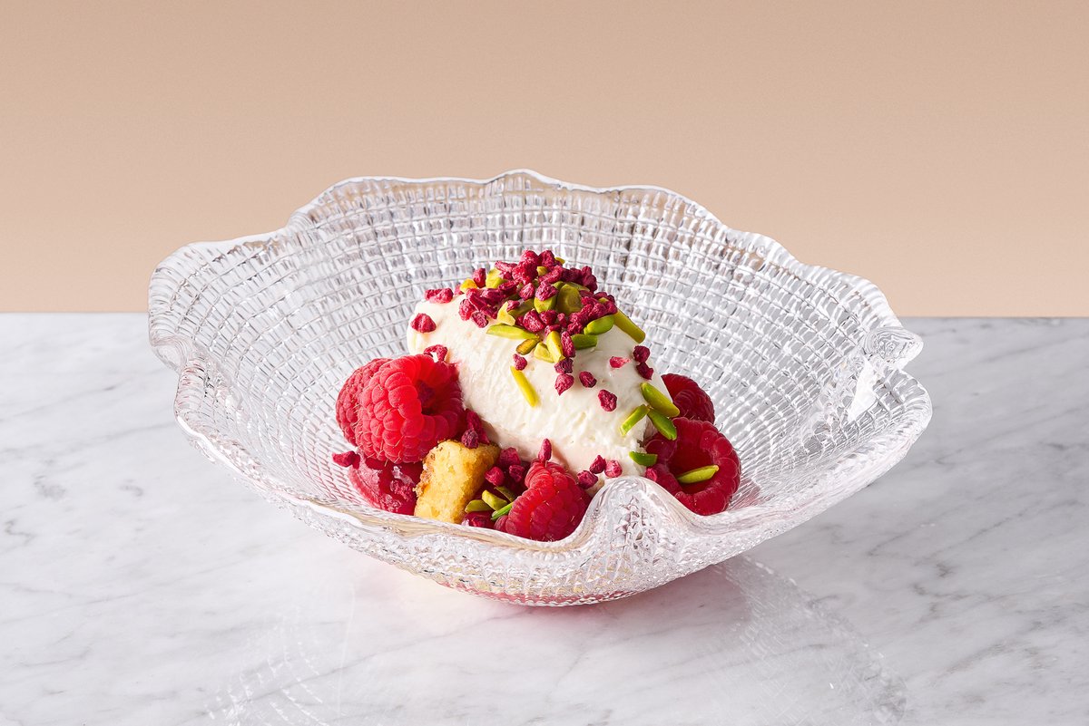 Coconut cream with raspberry