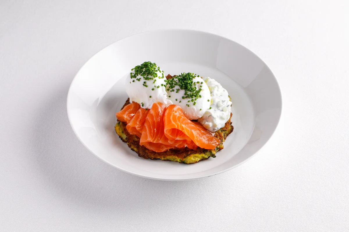 Драник из цукини с лососем слабой соли