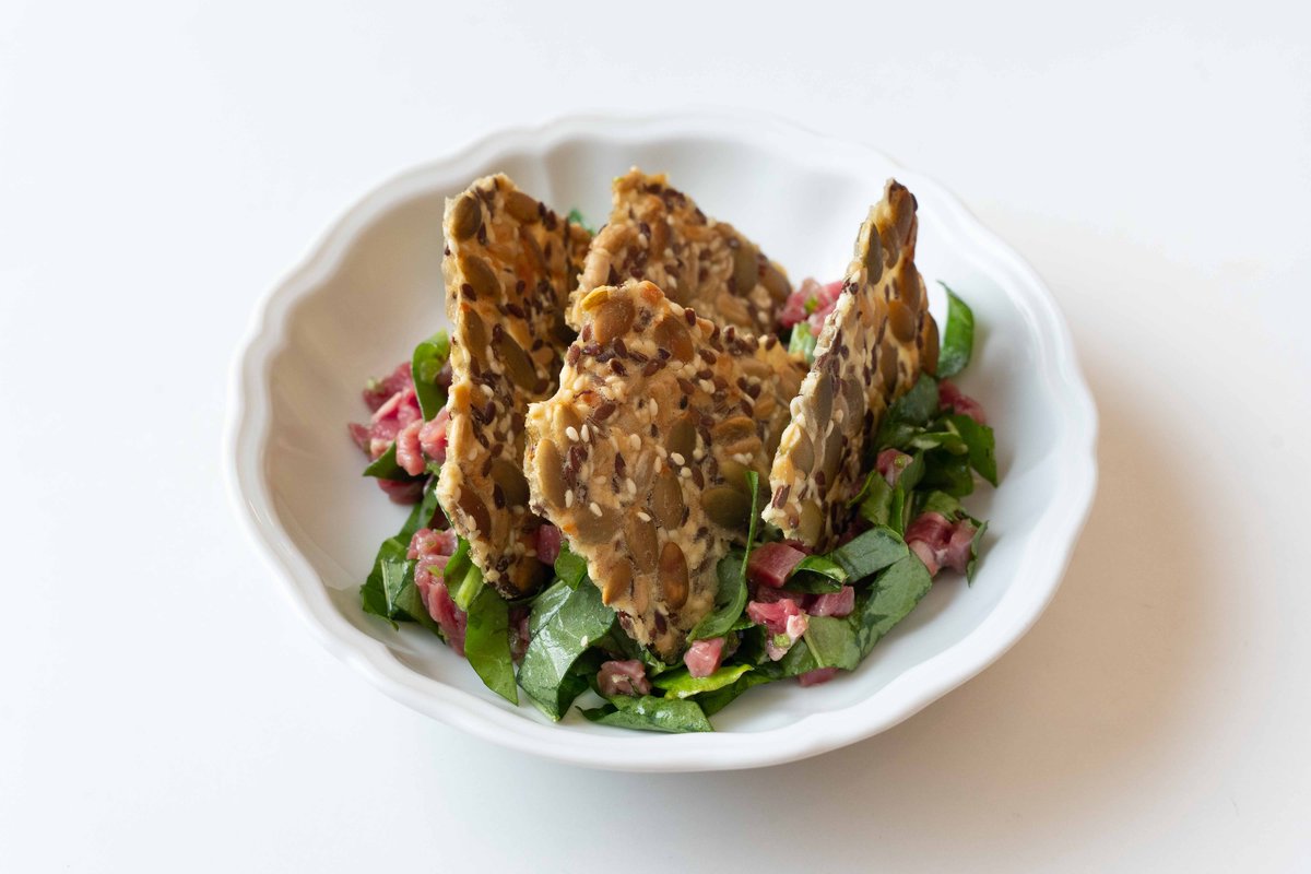 Тартар из ягненка с щавелем