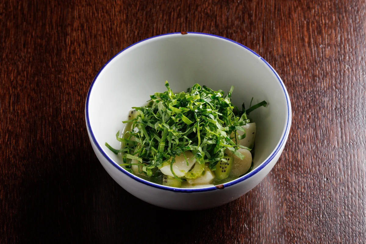 Севиче из гребешка с киви